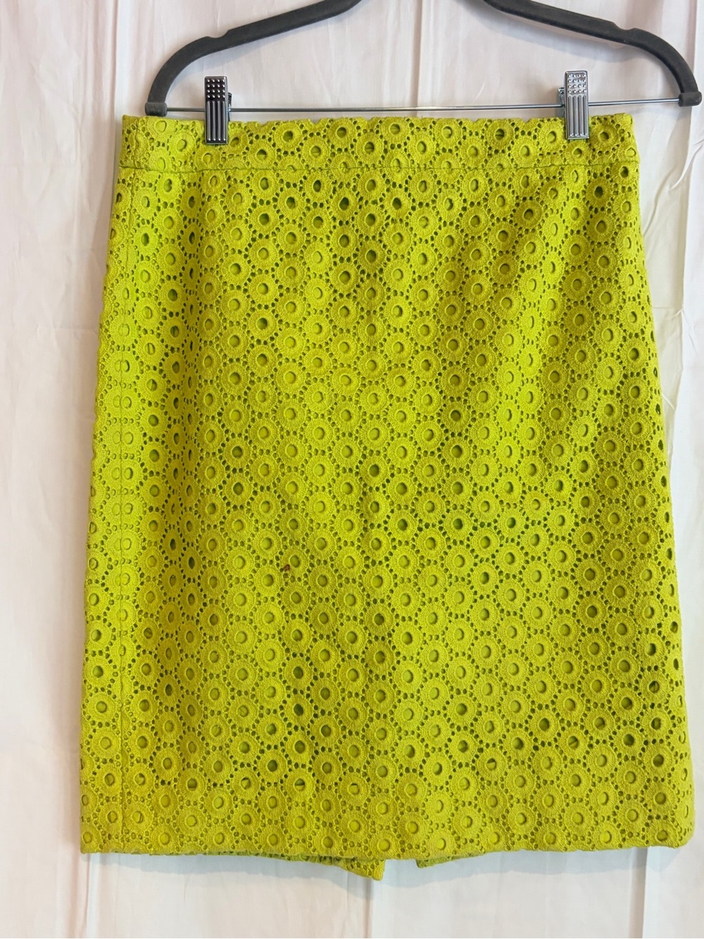 J. Crew Lemon Lime Eyelet Mini Skirt